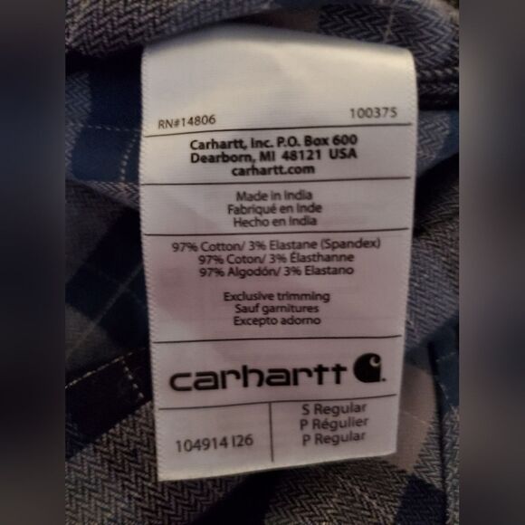 Carhartt Rugged Flex Relaxed Fit Flannel Long-Sleeve Size S - Picture 8 of 9